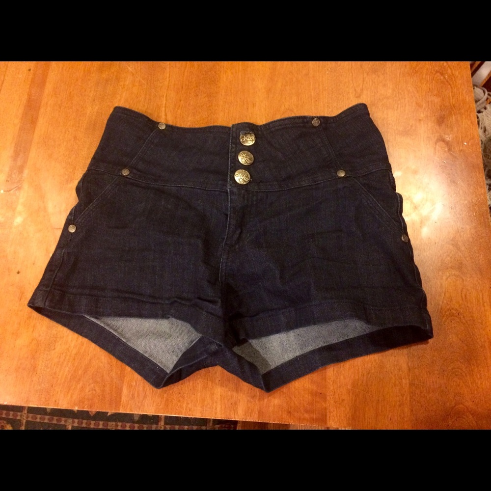 High waisted denim shorts
